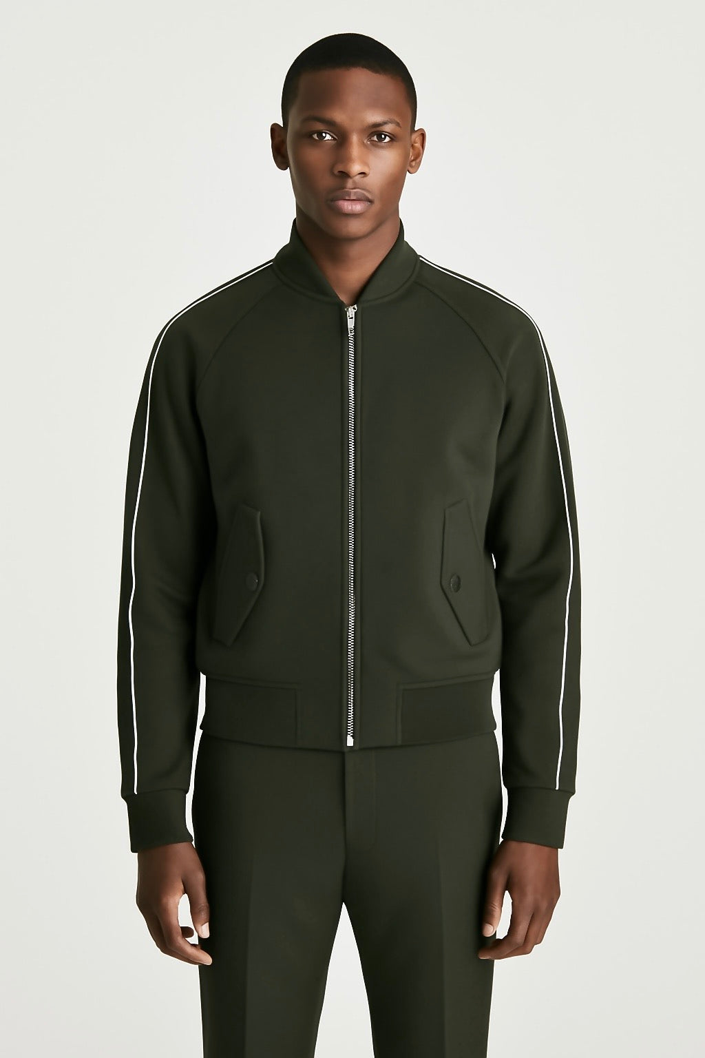Smart Bomber in Wool Crepe