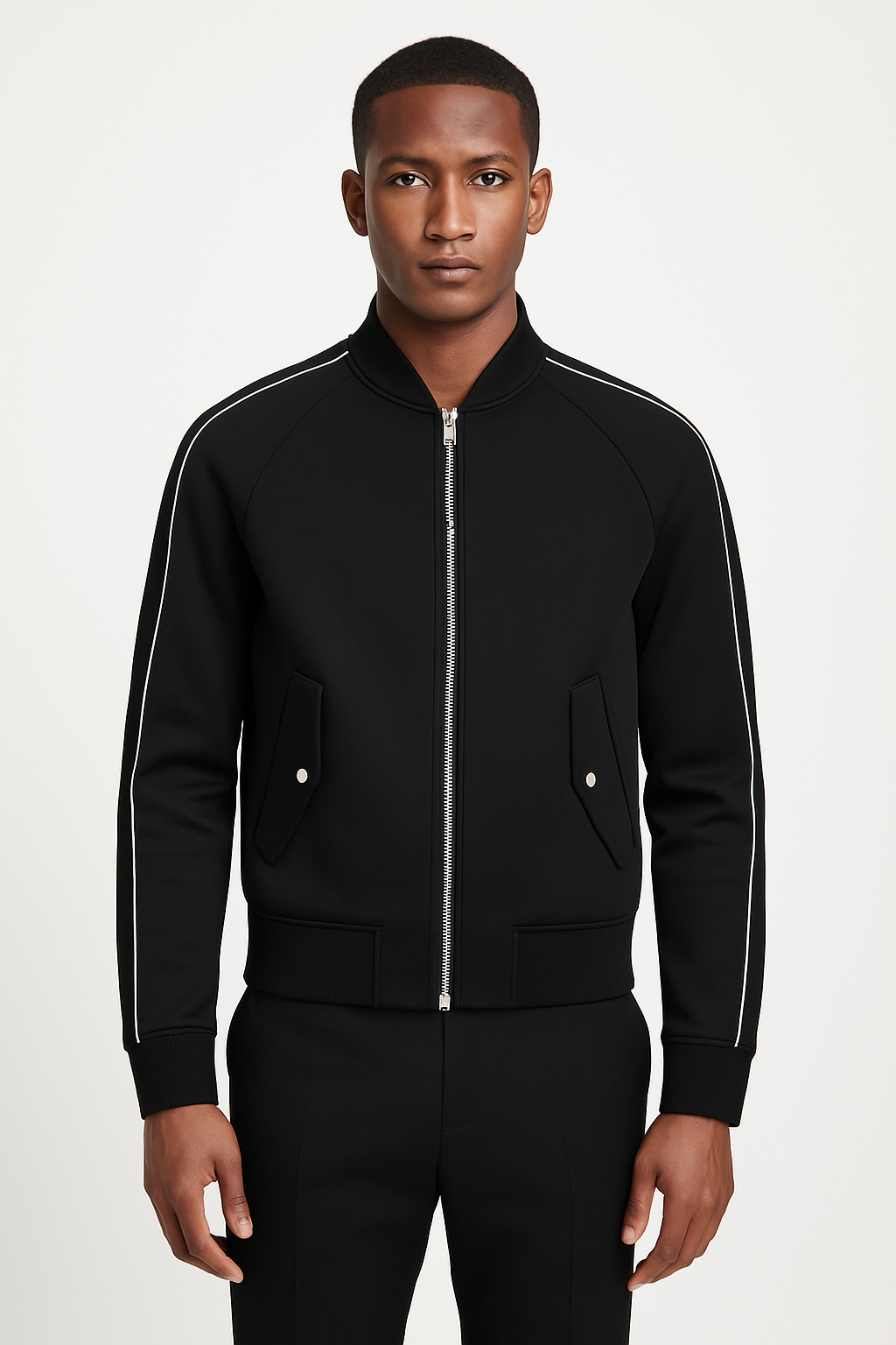 Smart Bomber in Wool Crepe