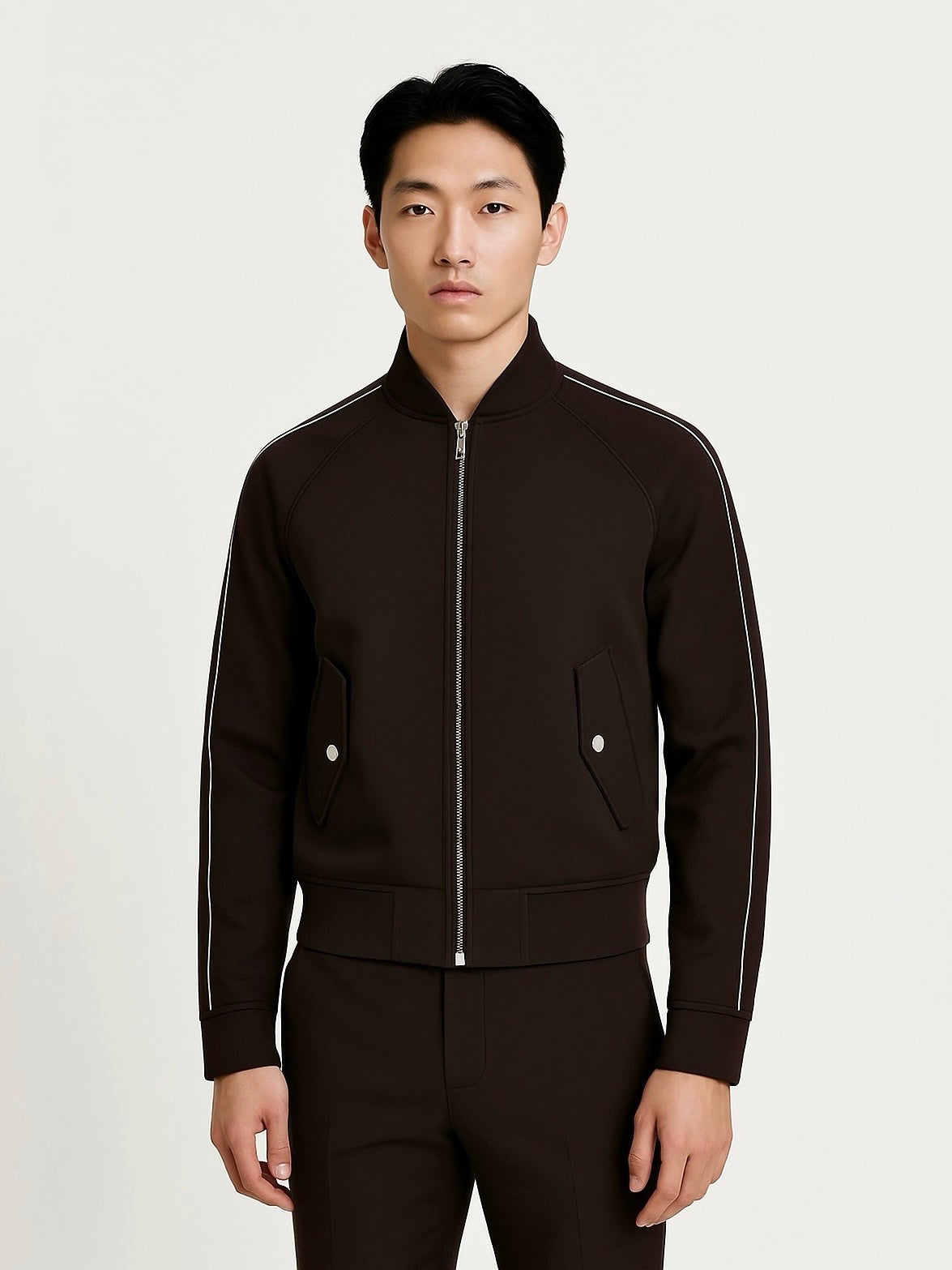 Smart Bomber in Wool Crepe